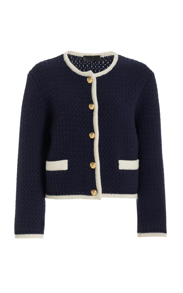 NILI LOTAN NILI LOTAN - Perah Contrast-Trimmed Wool Jacket - Navy - L - Moda Operandi 1