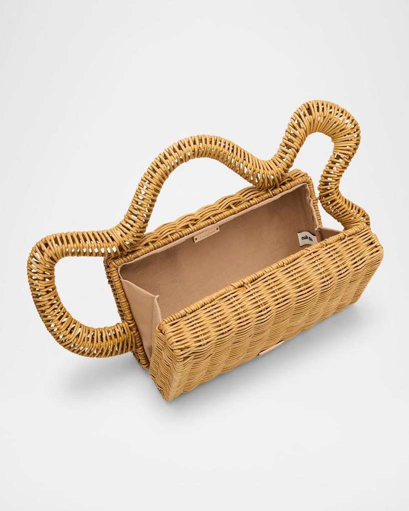 Cult Gaia Elsa Wavy Rattan Clutch Bag 4