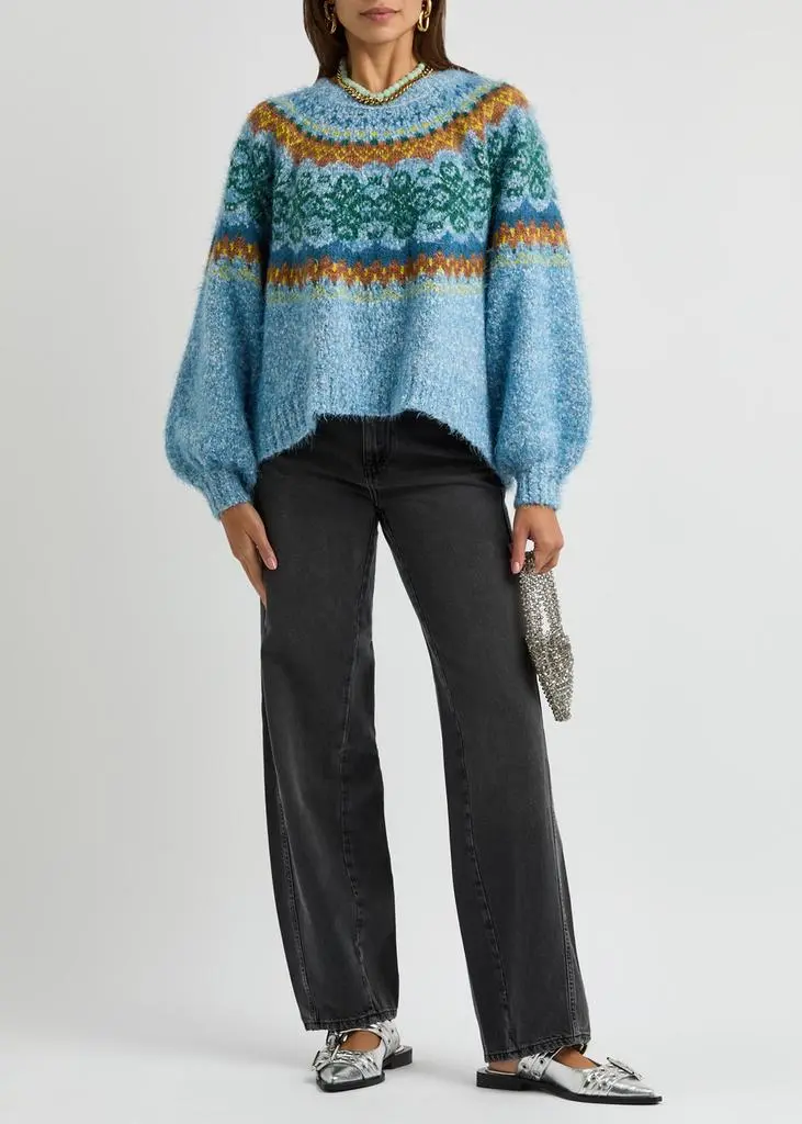 Free People Festive Frost fairisle knitted jumper 4
