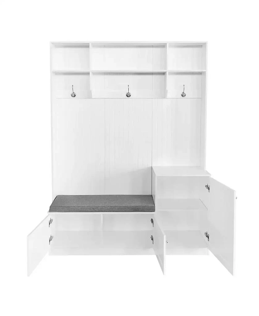 Streamdale Furniture Hall Tree with Bench Cushion Coat Rack 5