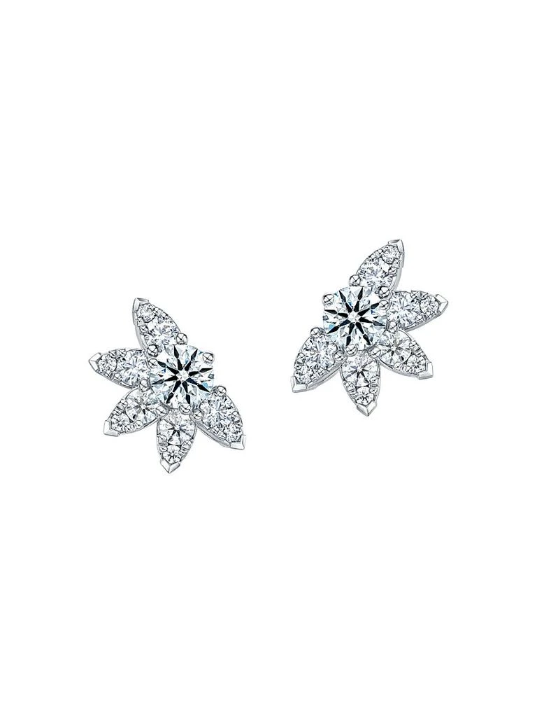 Hearts On Fire Aerial 18K White Gold 
1.26 TCW Diamond Small Sun Stud Earrings 1