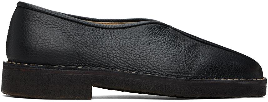 LEMAIRE Black Piped Slippers