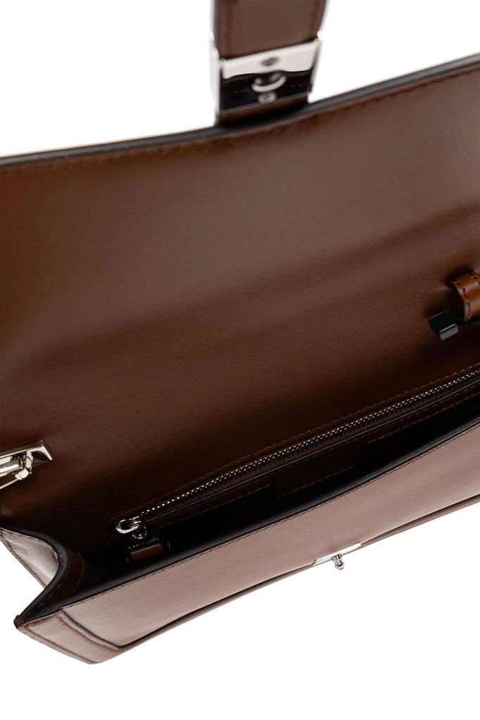 Max Mara Max Mara Logo Engraved Foldover Top Clutch Bag 4