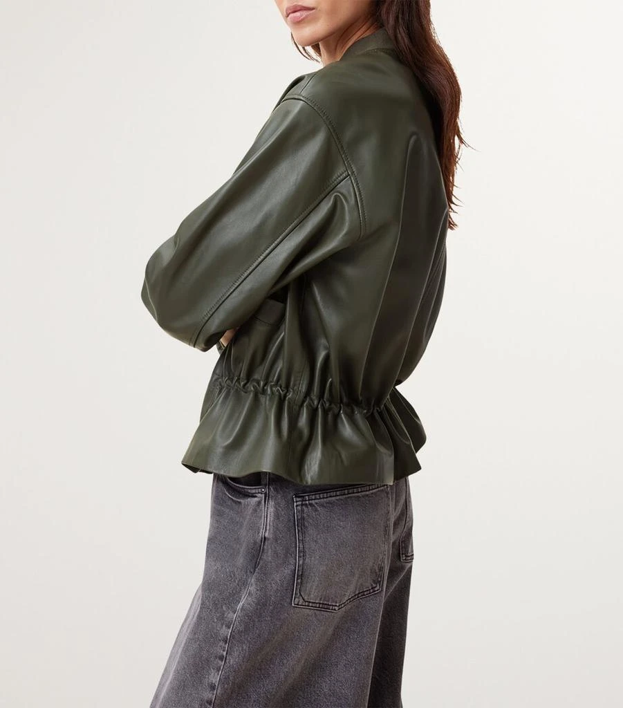 ALL SAINTS Leather Sofi Bomber Jacket 7
