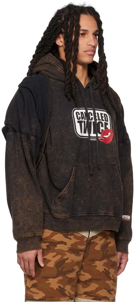 BARRAGÁN SSENSE Exclusive Brown 'Canceled Twice' Hoodie 2