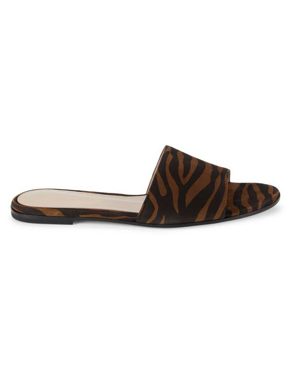 Gianvito Rossi Tiger Print Suede Flat Sandals 1