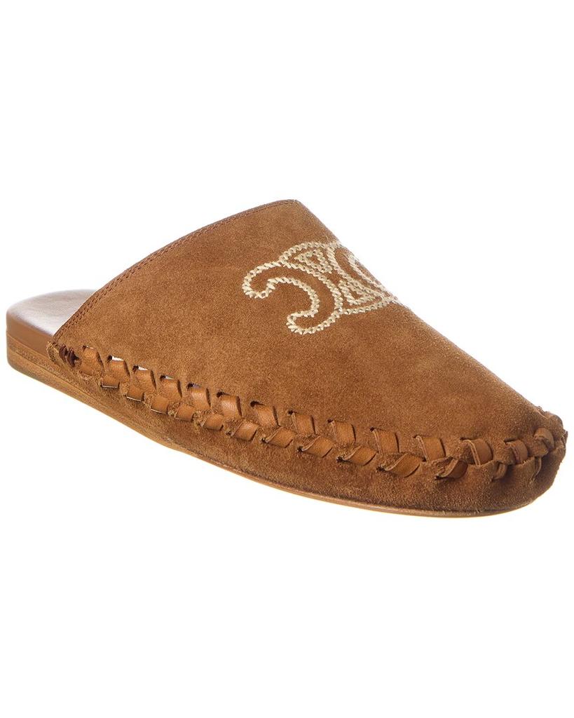 CELINE｜SLIPPERS (CELINE MARLOU TRIOMPHE MULE IN SUEDE C CELINE MARLOU TRIOMPHE MULE in Suede Calfskin W 39, UK 6.5