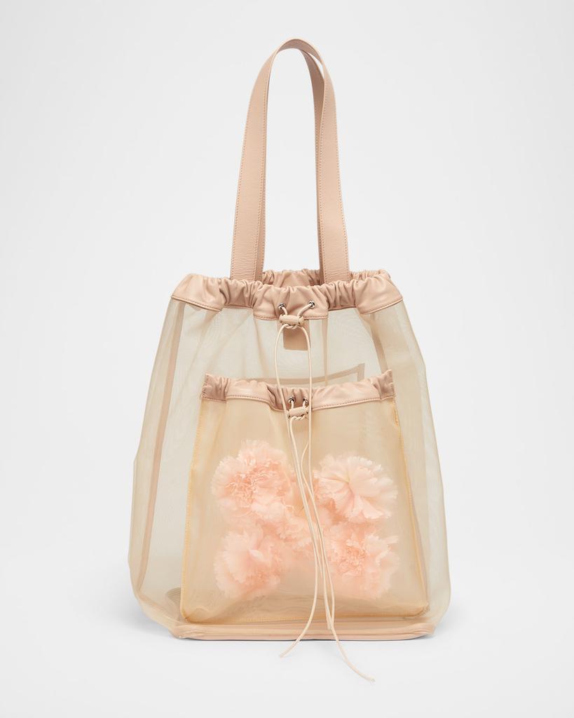 Sheer Stuffed Carnation Pocket Tote Bag – On Sale Now with Sheer Stuffed Carnation Pocket Tote Bag – On Sale Now with
