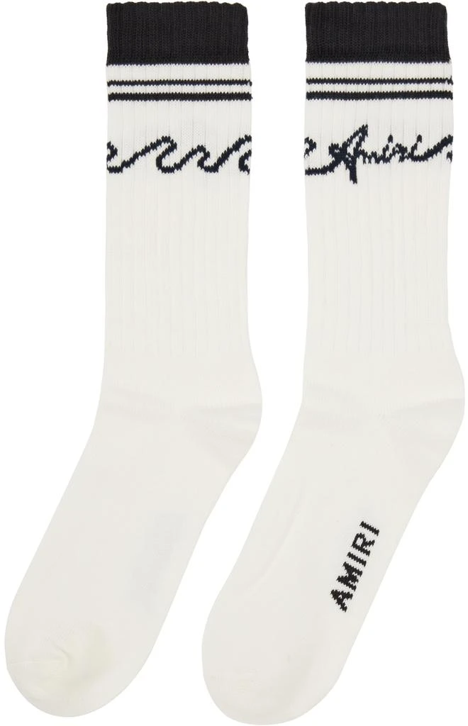 AMIRI White & Black 'Amiri' Wave Socks 2