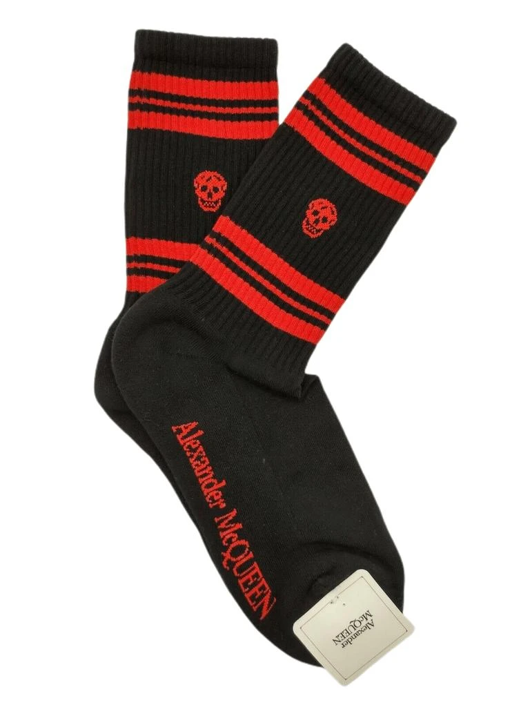 Alexander McQueen Alexander McQueen Women
s Mid-Calf Stripe Skull Sport Socks L
