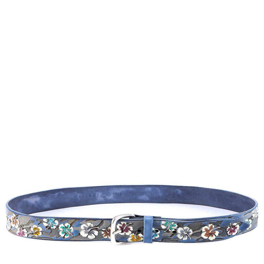 ORCIANI Orciani Floral Motif Square Buckle Belt