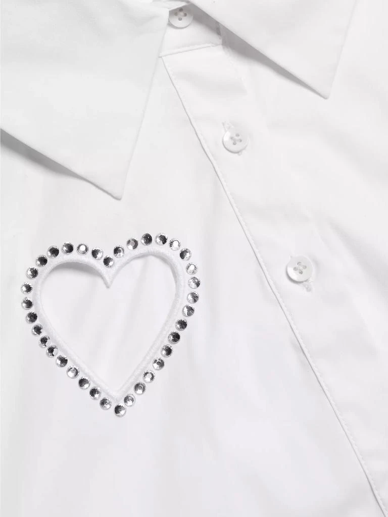 Alice + Olivia Finley Crystal-Embellished Heart Cut Out Shirt 7