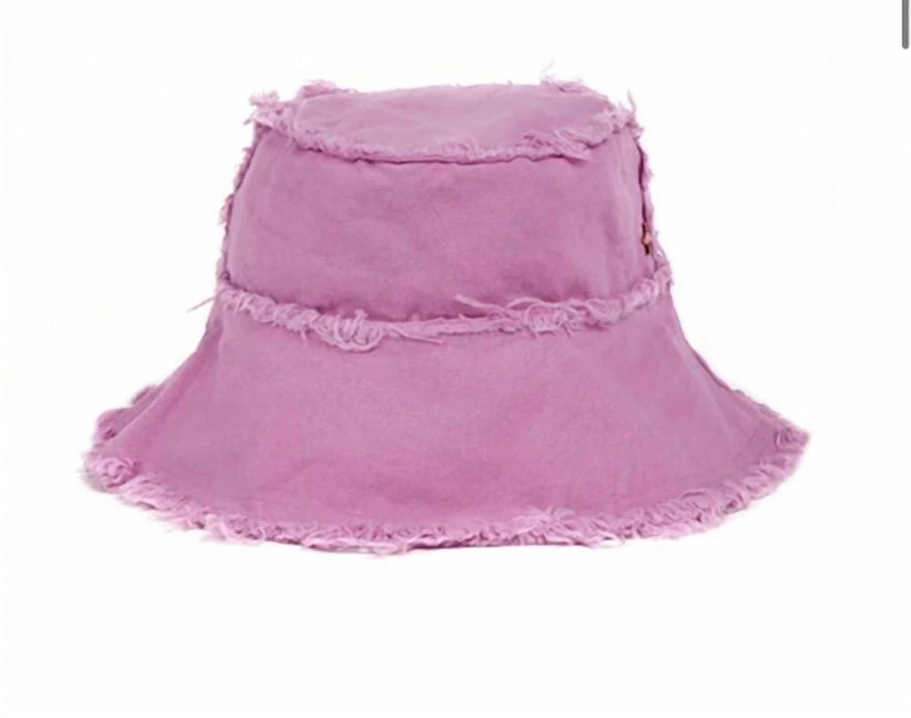 Jocelyn Women's Canvas Beach Bucket Hat In Purple 1