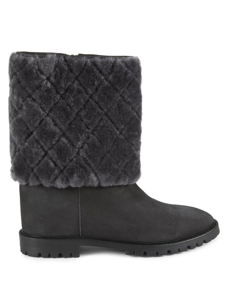 Aquatalia Casandra Shearling Trim Suede Boots 1