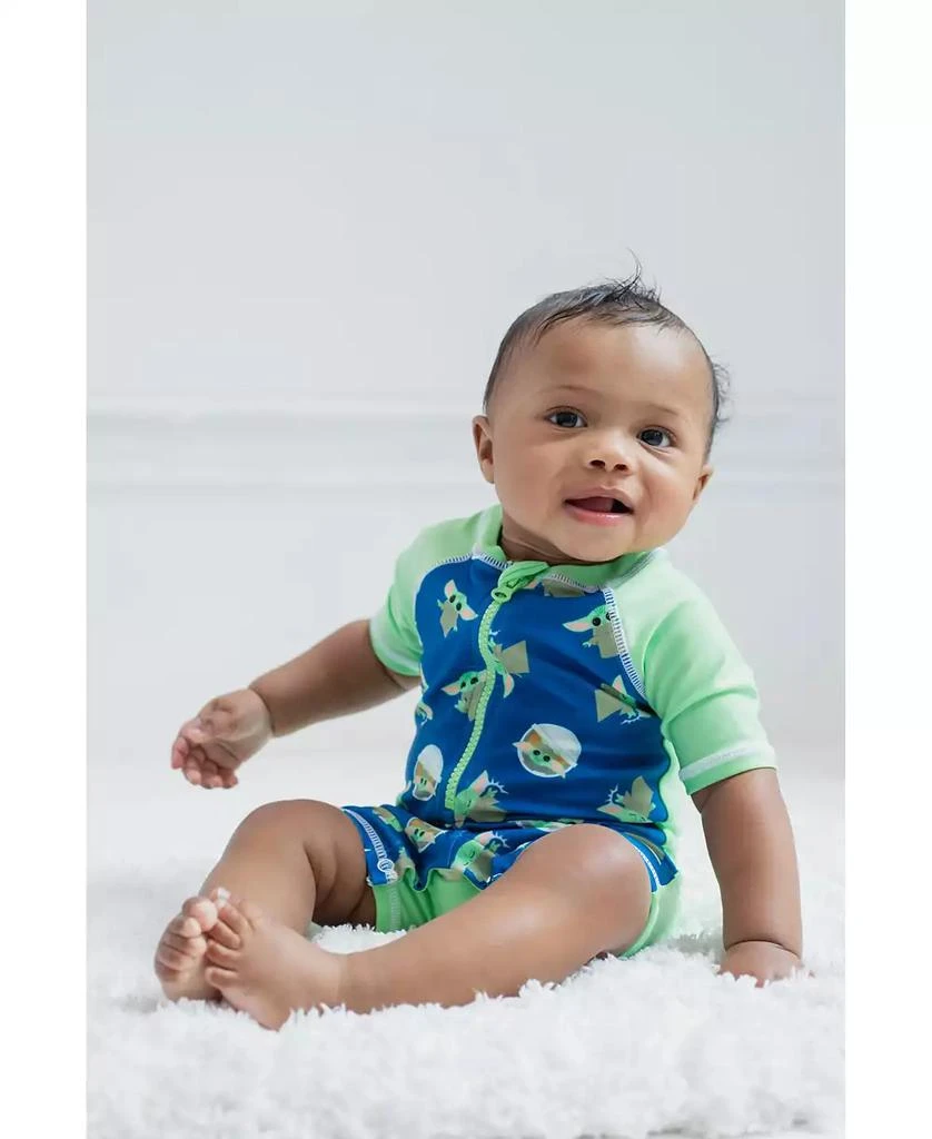Star Wars Baby Boys Yoda Half Zip Up One Piece Bathing Suit 3
