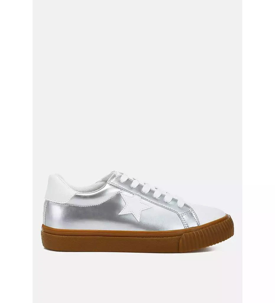London Rag Jumping jacks Metallic Faux Leather Star Sneakers