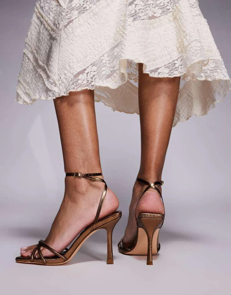 Public Desire Public Desire Fizzy low heeled sandals in bronze 4