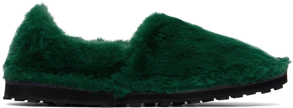 Marni Green Faux-Fur Loafers 1