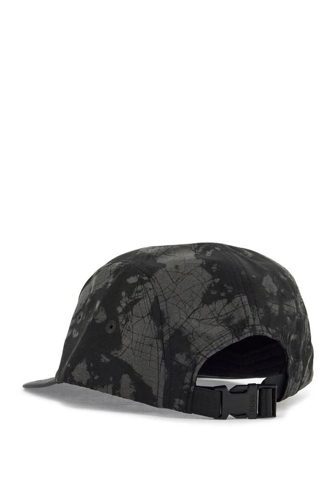 BOSS black flat brim hat with graphic print and adjustable closure 2