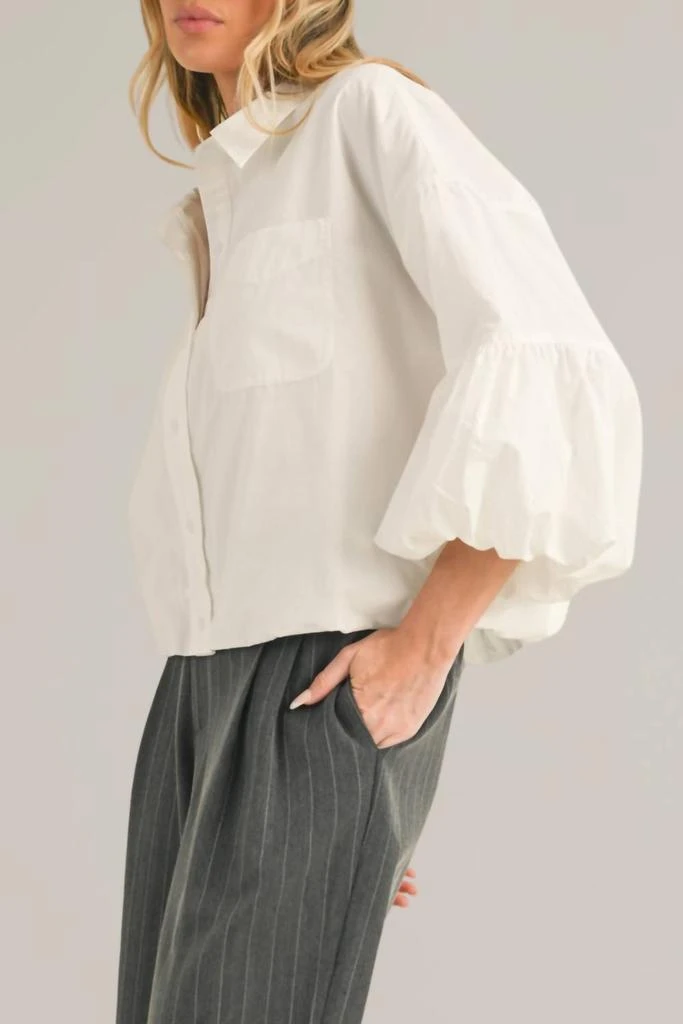 &Merci &Merci - Button Down Bubble Sleeve Top 3