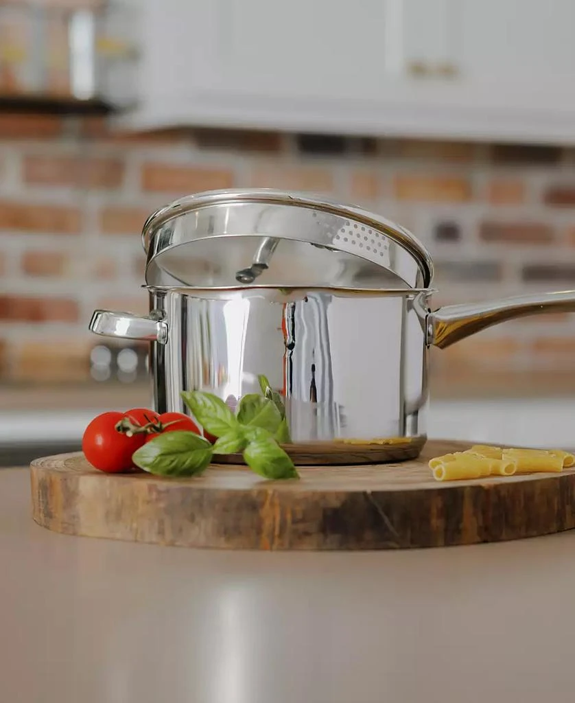Sedona Kitchen Pro Stainless Steel 3.5-Qt. Saucepan with Draining Lid 8
