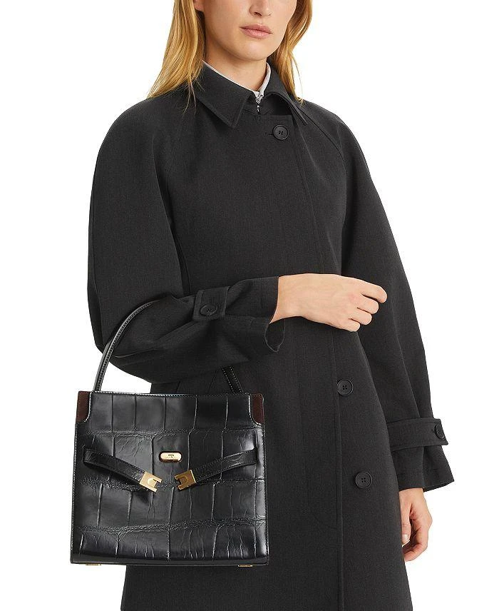 Tory Burch Lee Radziwill Croc Embossed Double Bag 3