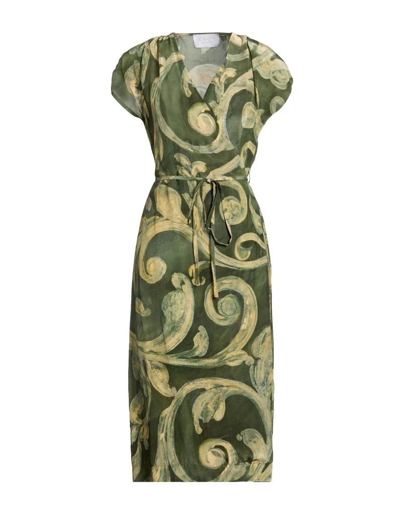 midi dress kaos Kaos Military Viscose Midi Dress In Green - 46% Off