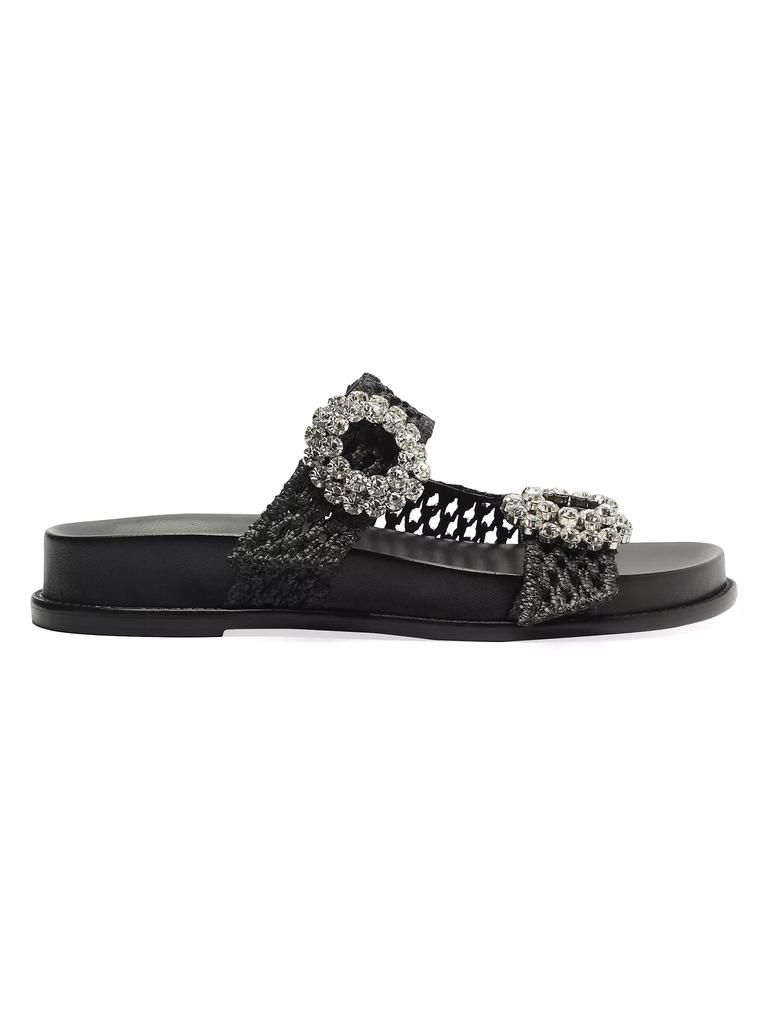 Alexandre Birman Salma Crystal-Embellished Raffia Sandals