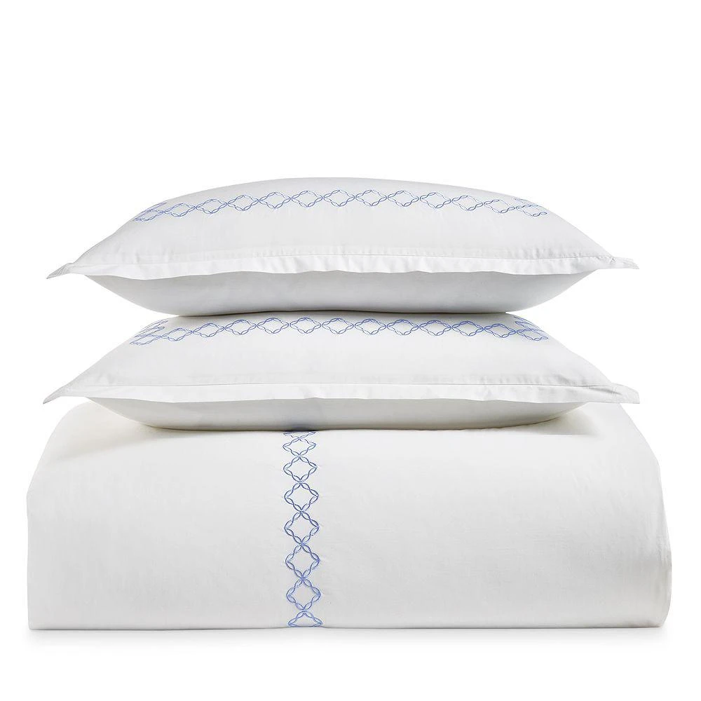 sky Embroidered Percale Duvet Cover and Shams Set - Exclusive 1