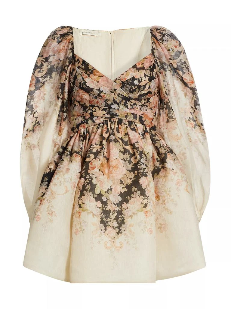 Zimmermann Floral Linen &amp; Silk Long-Sleeve Minidress 1