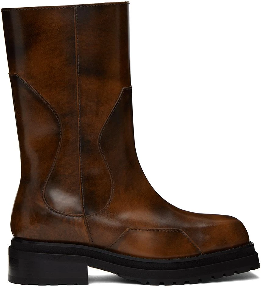 Eckhaus Latta Brown Stacked Boots 1