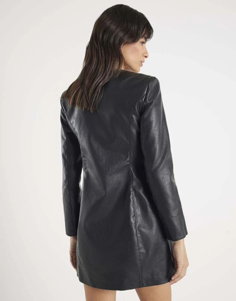 house of cb black leather dress House of CB Leola Leather Mini Dress