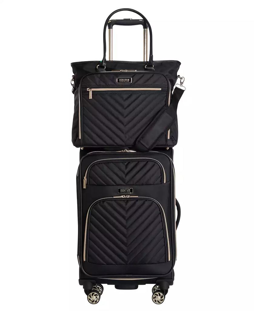 Kenneth Cole Chelsea Softside Chevron Expandable 2pc 20" Carry-On Luggage + Matching 15" Laptop Tote Set