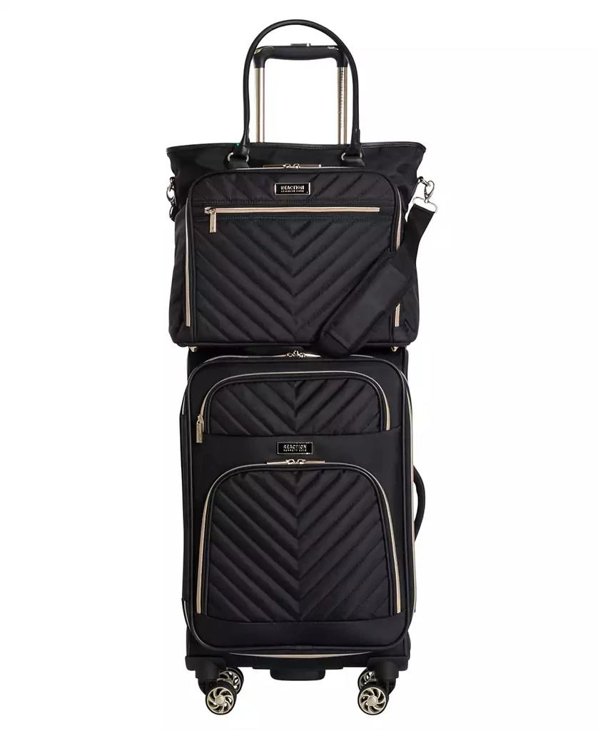 Kenneth Cole Chelsea Softside Chevron Expandable 2pc 20" Carry-On Luggage + Matching 15" Laptop Tote Set 1