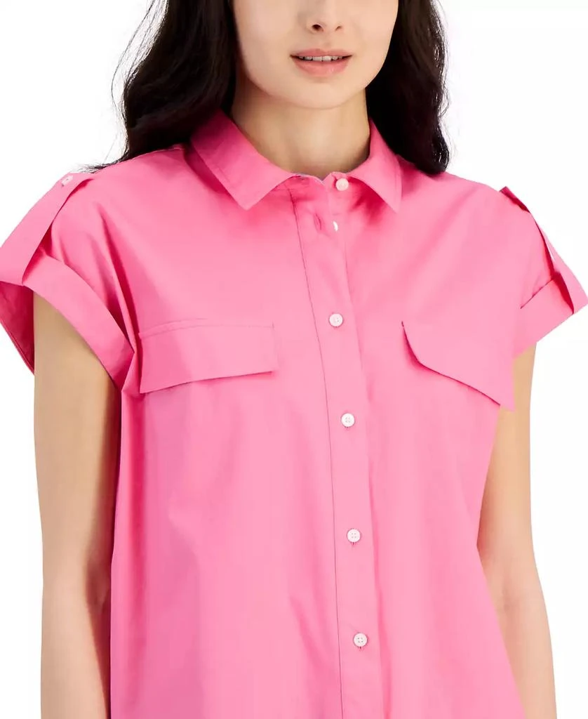 Nautica Jeans Women's Cap-Sleeve Cotton Utility Top 3