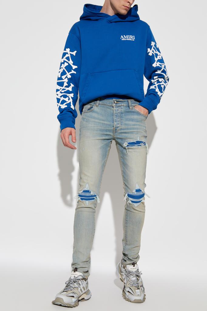 【送料&関税込】AMIRI Jeans In Blue Denim Amiri Blue Denim Distressed Ankle Zip Detailed Jeans M Amiri