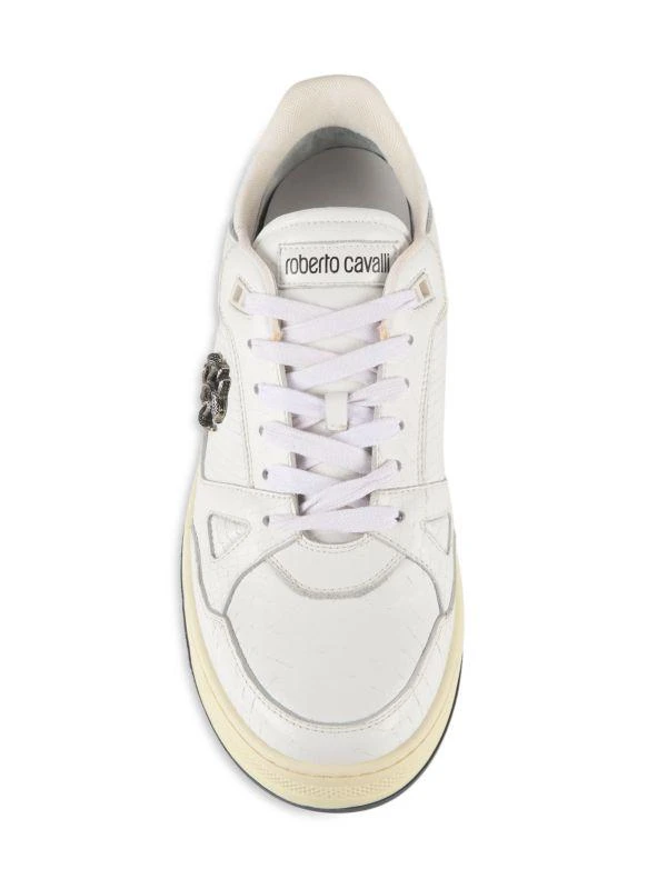 Roberto Cavalli Embossed Logo Leather Sneakers 5