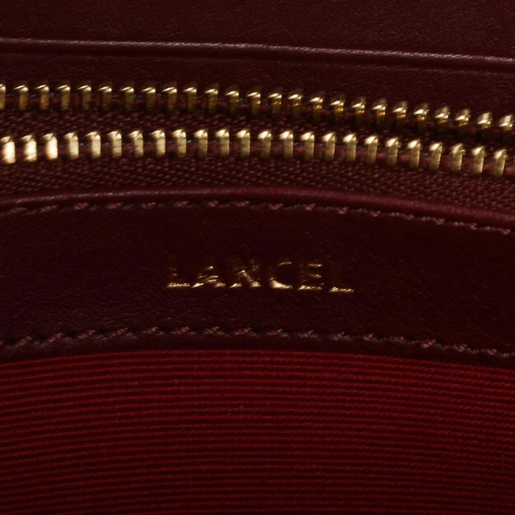 LANCEL Lancel Burgundy Leather Logo Zip Around Wallet 9