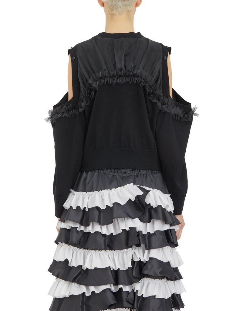 Noir Kei Ninomiya Noir Kei Ninomiya Ruffle-Detailed V-Neck Cardigan