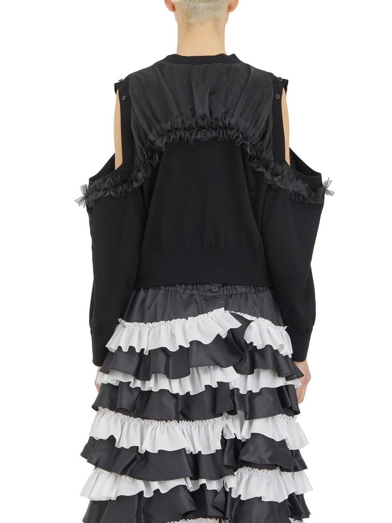 Noir Kei Ninomiya Noir Kei Ninomiya Ruffle-Detailed V-Neck Cardigan 2