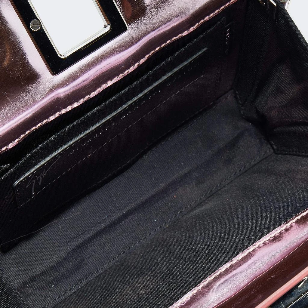 Giuseppe Zanotti Giuseppe Zanotti Metallic Pink Patent Leather And Metal Box Crossbody Bag 7