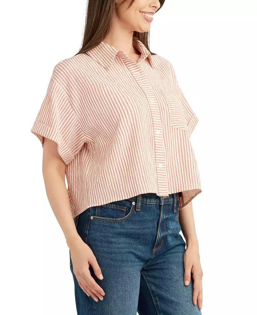 BCX Juniors' Striped Cropped Oversized Top 4