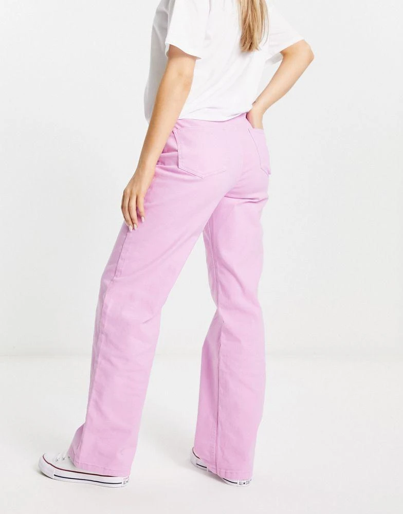 NA-KD NA-KD X co-ord high waist wide leg trousers in pink 3