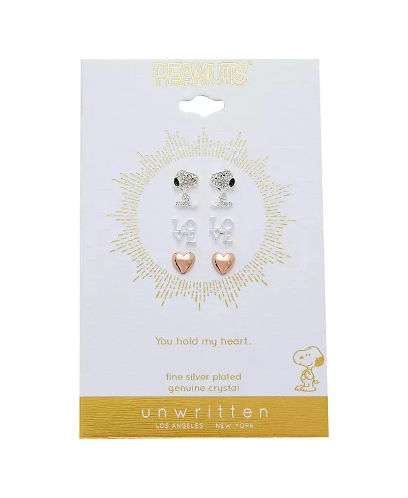 Unwritten Peanuts Crystal Love Snoopy Earring Set 2