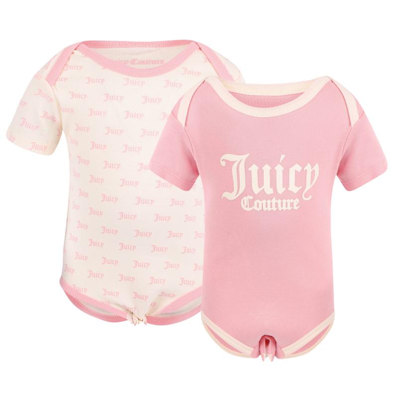 Juicy Couture Logo bodysuits set of 2 in pink and white