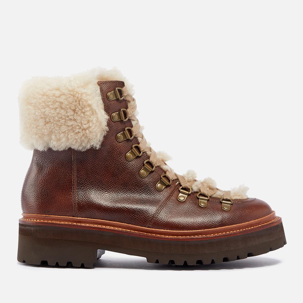 Grenson Grenson Nettie Leather and Shearling Hiking-Style Boots