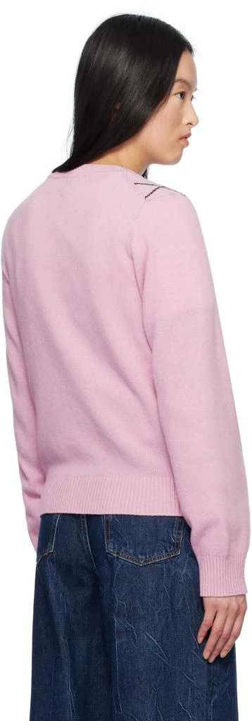 Ganni Pink Graphic Bow Sweater 3