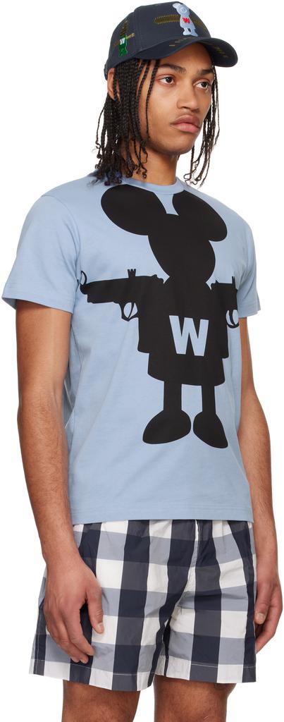 Walter Van Beirendonck Blue Shadow Mouse T-shirt