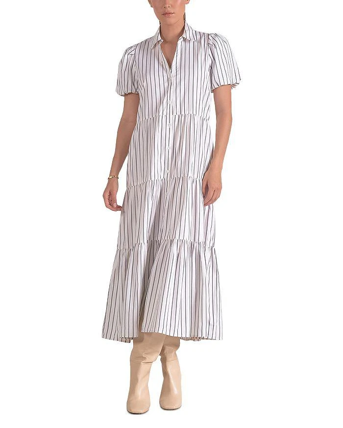 Elan Striped Puff Sleeve Shirt Dress 3