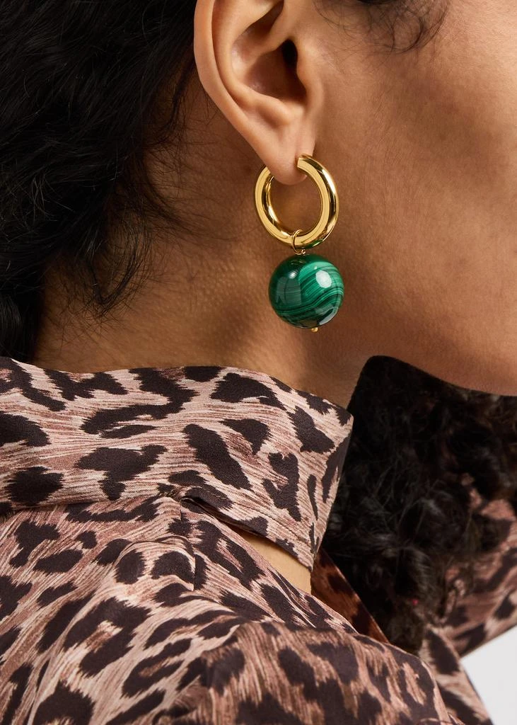 Timeless Pearly Mismatched 24kt gold-plated hoop earrings 2